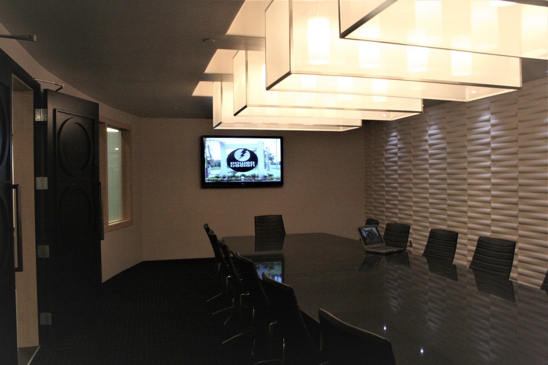 Professional reception area TV installation